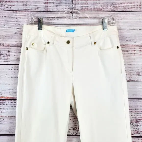 J. McLaughlin White Jeans 8 Lexi 4-Way Stretch Denim Slim Leg Coastal Summer - Picture 5 of 12